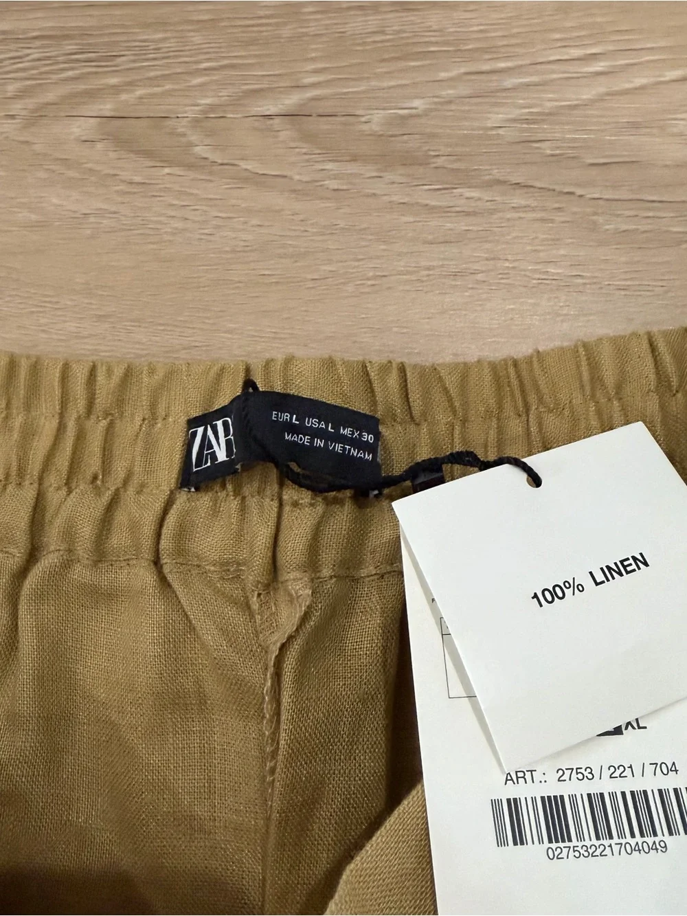 NEW Zara Elastic-Waist Linen Pants